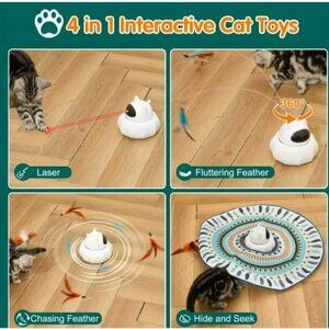 Best cat toy ever for both young and older cats! Cat Laser Toy Automatic, 4 In 1